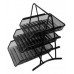 Partner Metal Mesh 3 Tier Document Tray, Black